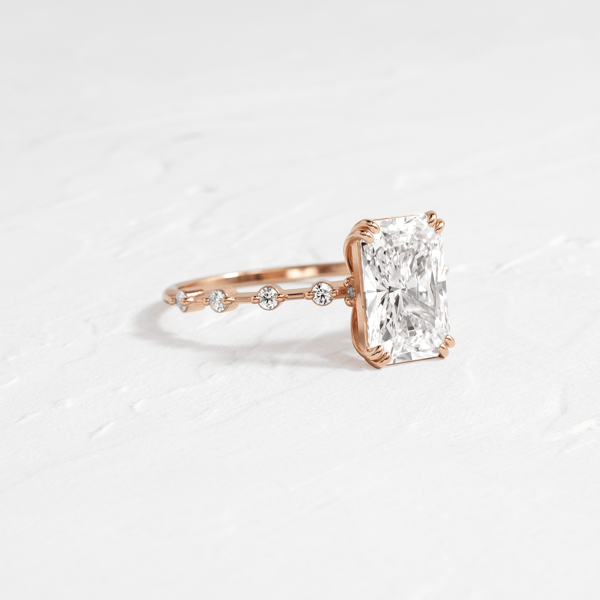 Pave-Radiant Lab Grown Diamond Engagement Ring