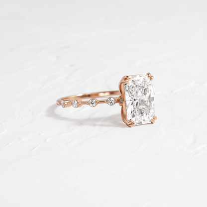 Pave-Radiant Lab Grown Diamond Engagement Ring