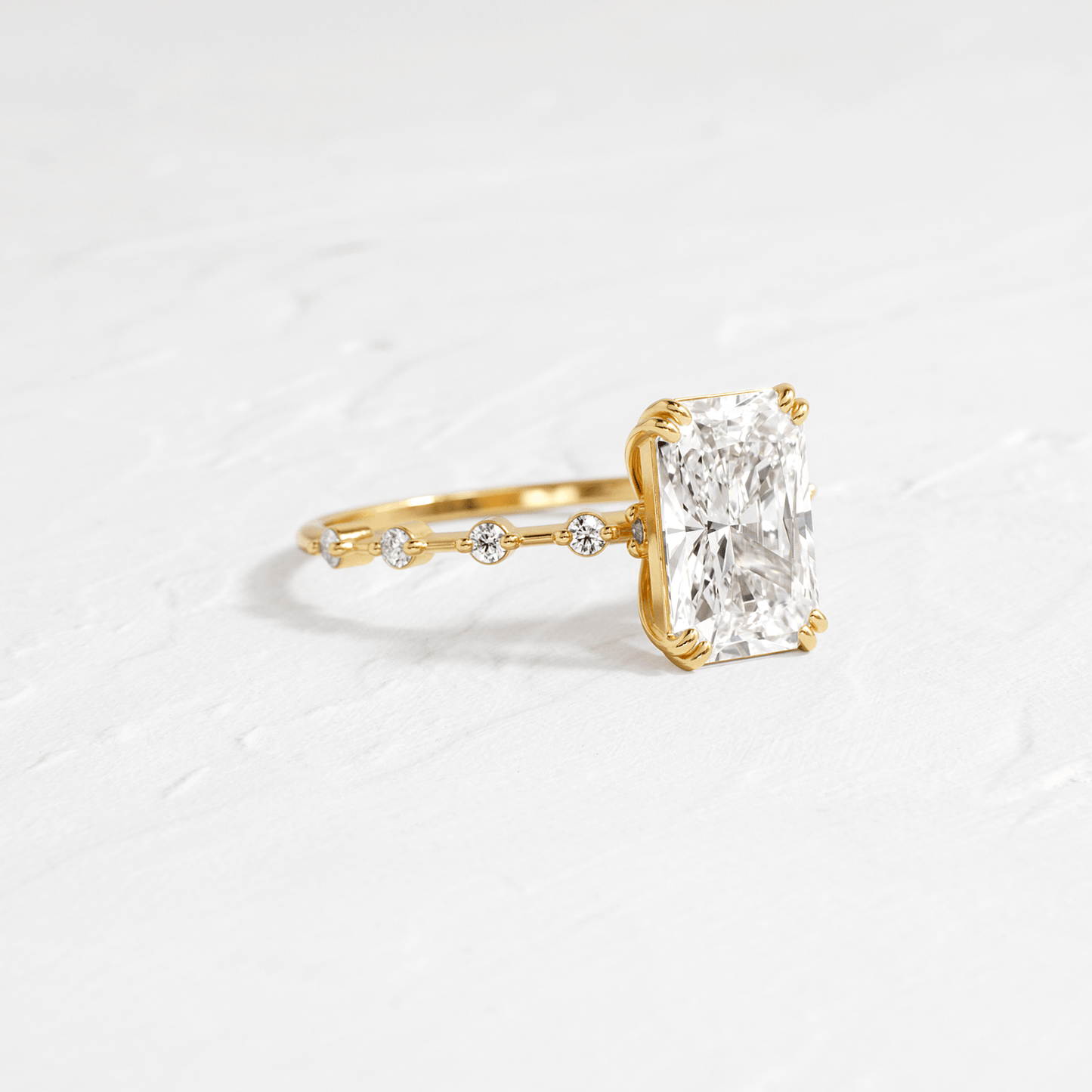Pave-Radiant Lab Grown Diamond Engagement Ring