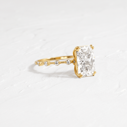 Pave-Radiant Lab Grown Diamond Engagement Ring