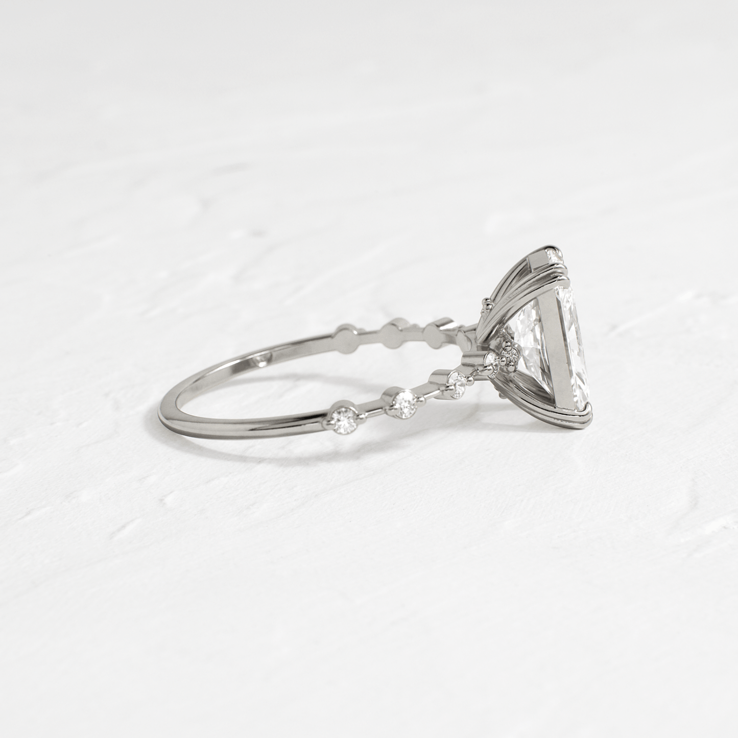 Pave-Radiant Lab Grown Diamond Engagement Ring