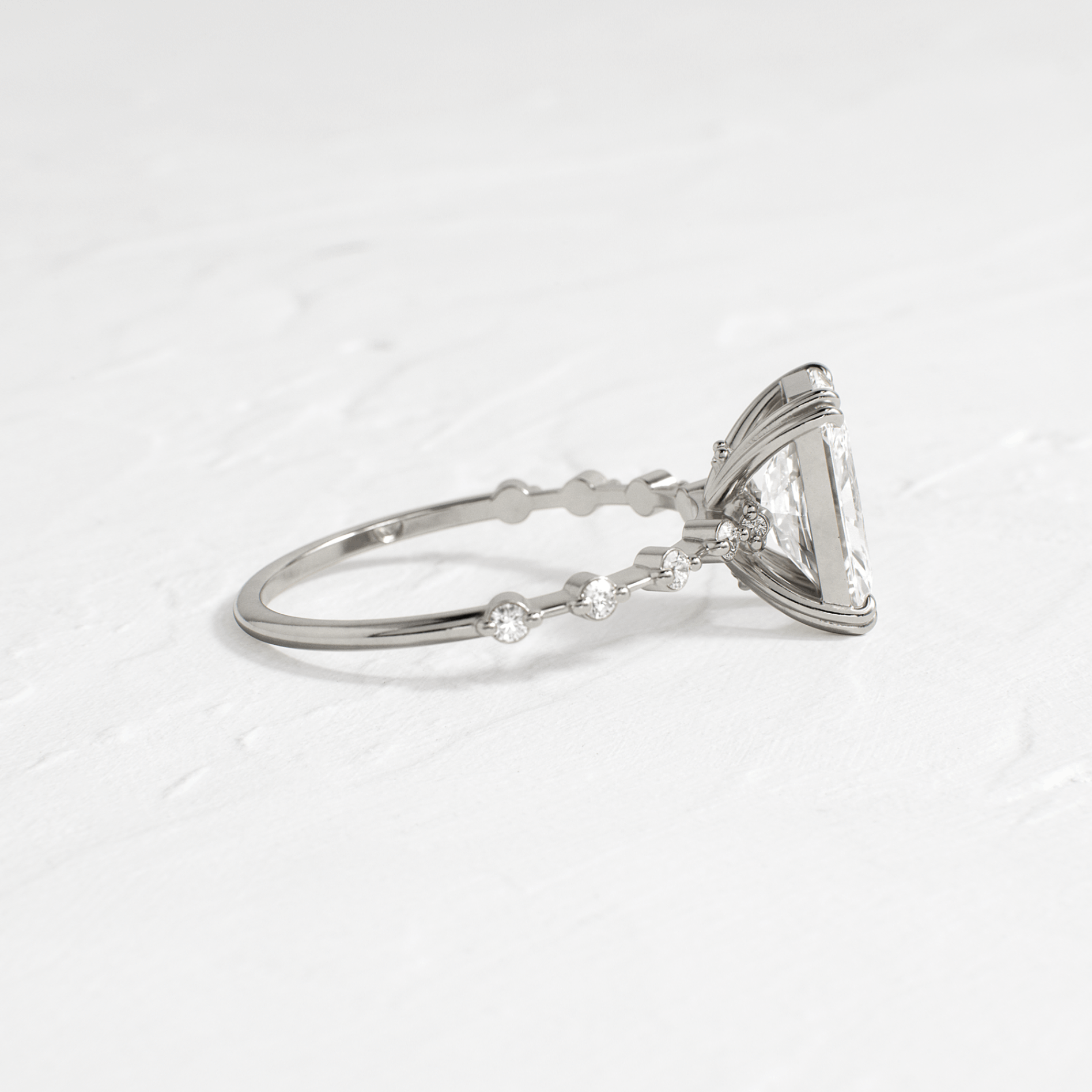 Pave-Radiant Lab Grown Diamond Engagement Ring