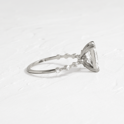 Pave-Radiant Lab Grown Diamond Engagement Ring