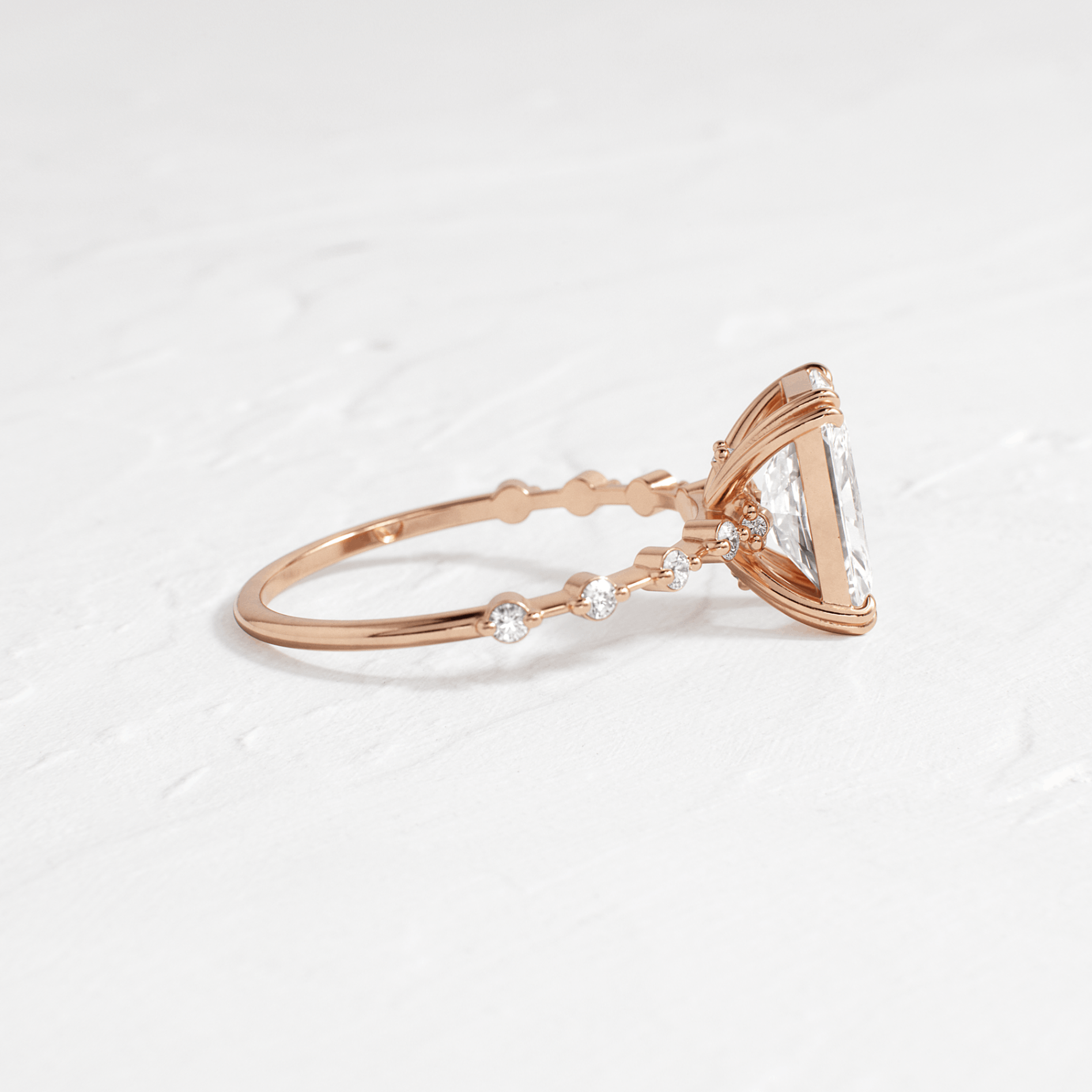 Pave-Radiant Lab Grown Diamond Engagement Ring
