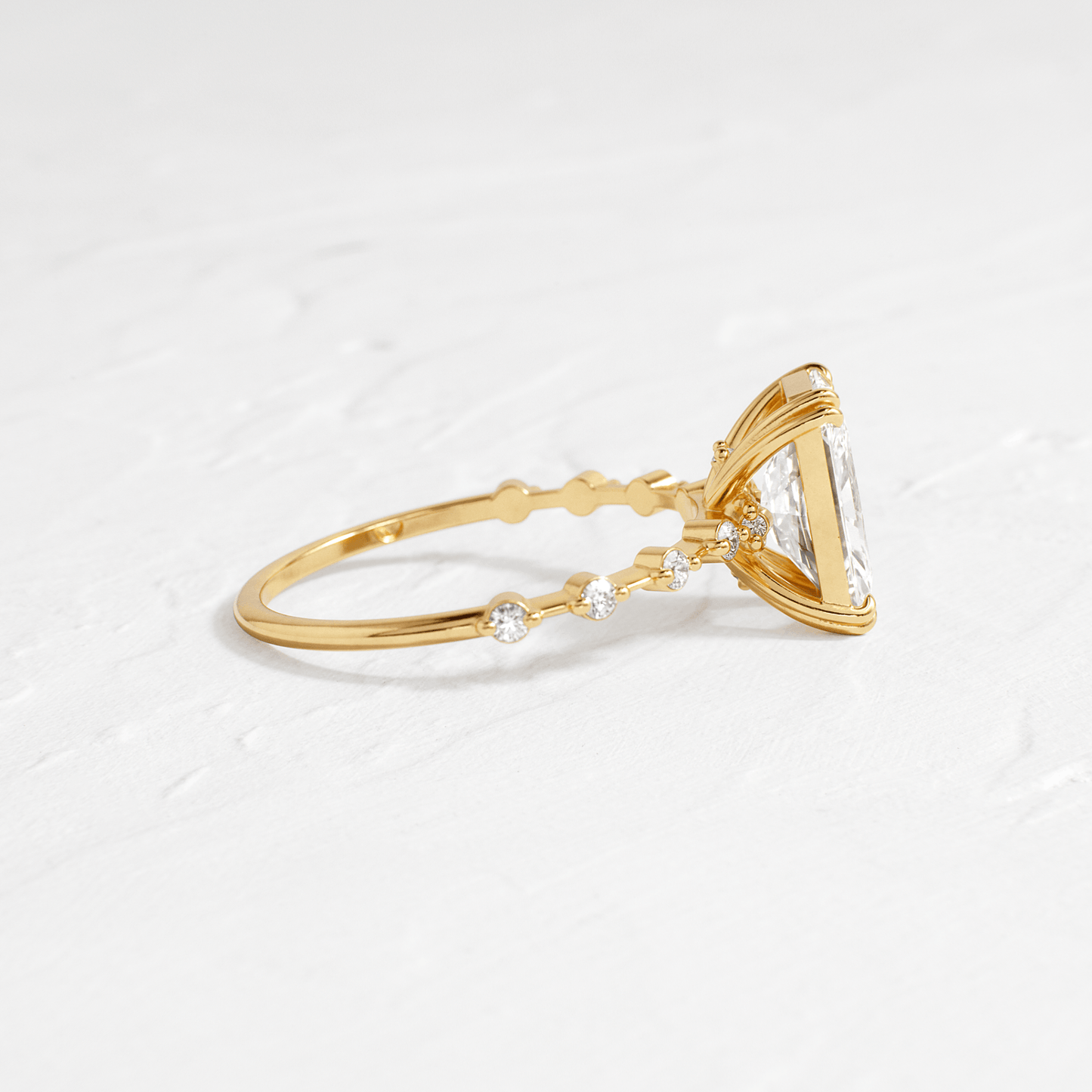 Pave-Radiant Lab Grown Diamond Engagement Ring