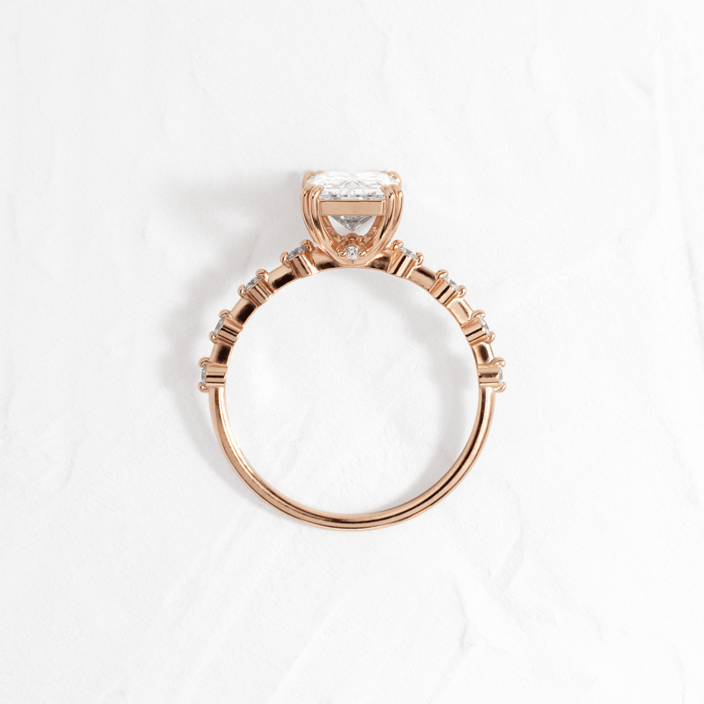 Pave-Radiant Lab Grown Diamond Engagement Ring
