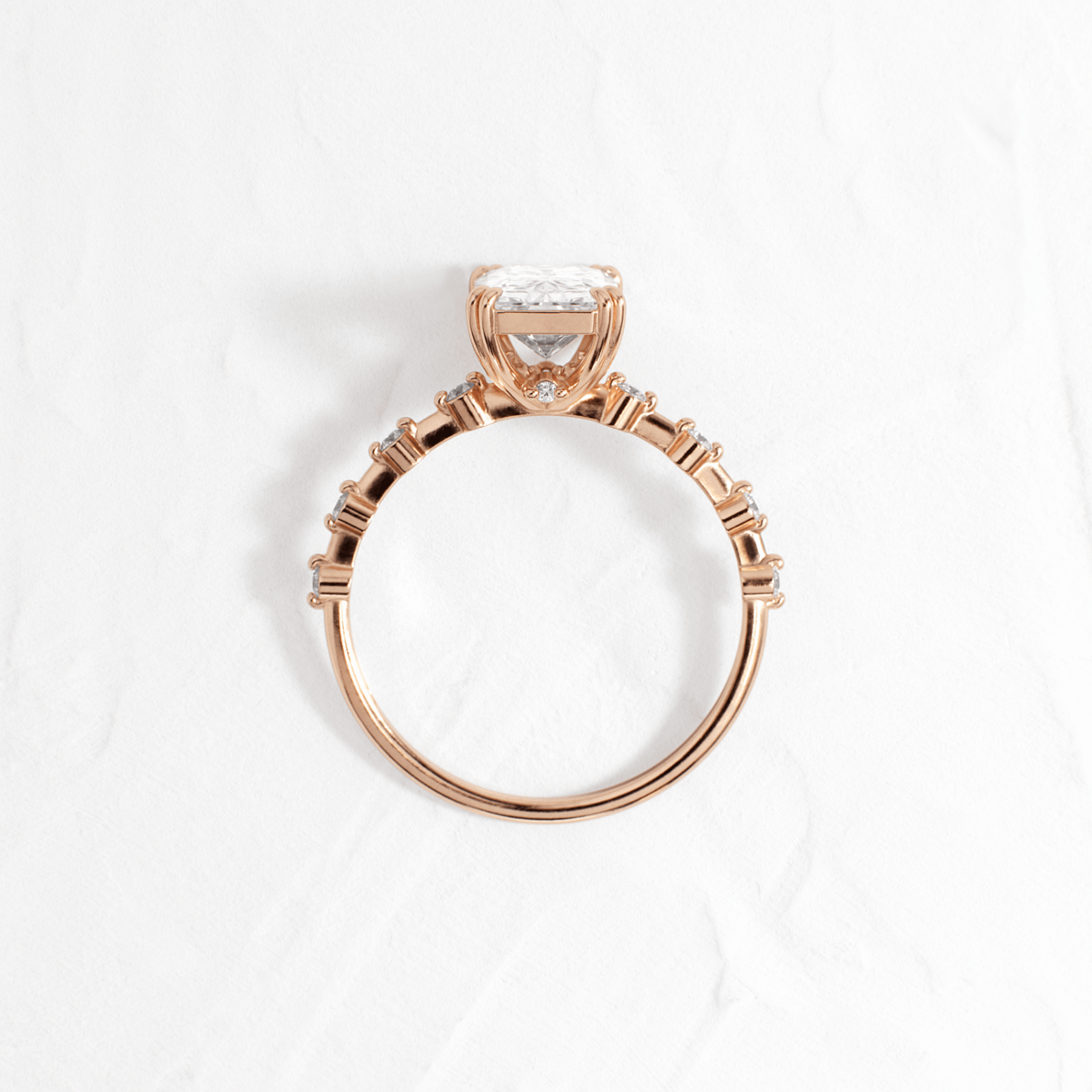 Pave-Radiant Lab Grown Diamond Engagement Ring