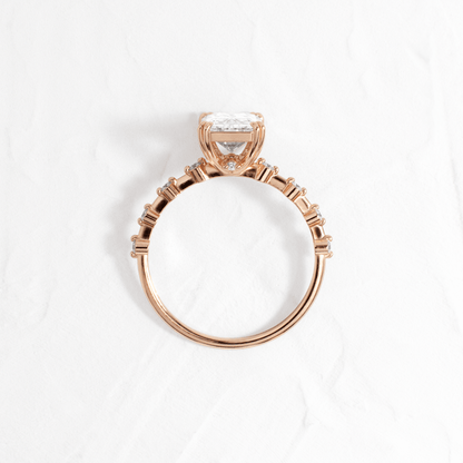 Pave-Radiant Lab Grown Diamond Engagement Ring