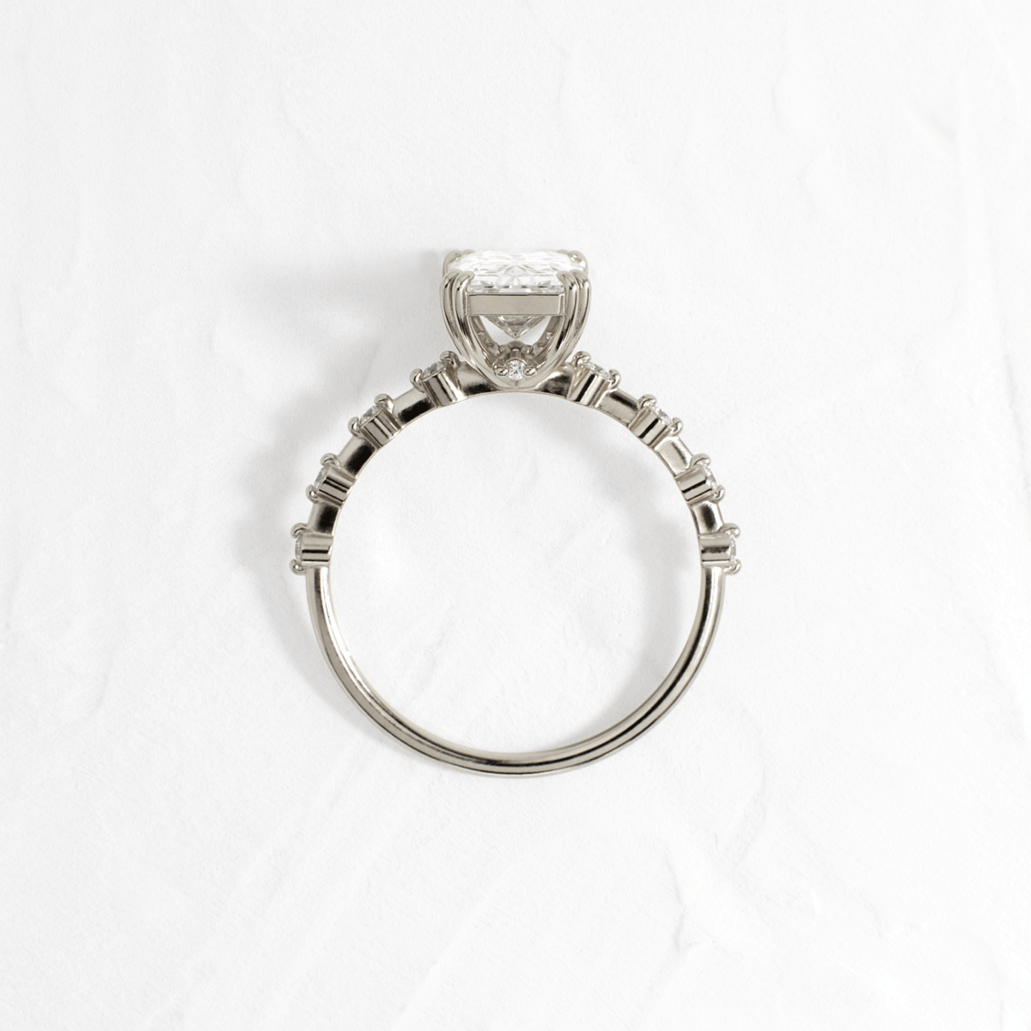 Pave-Radiant Lab Grown Diamond Engagement Ring