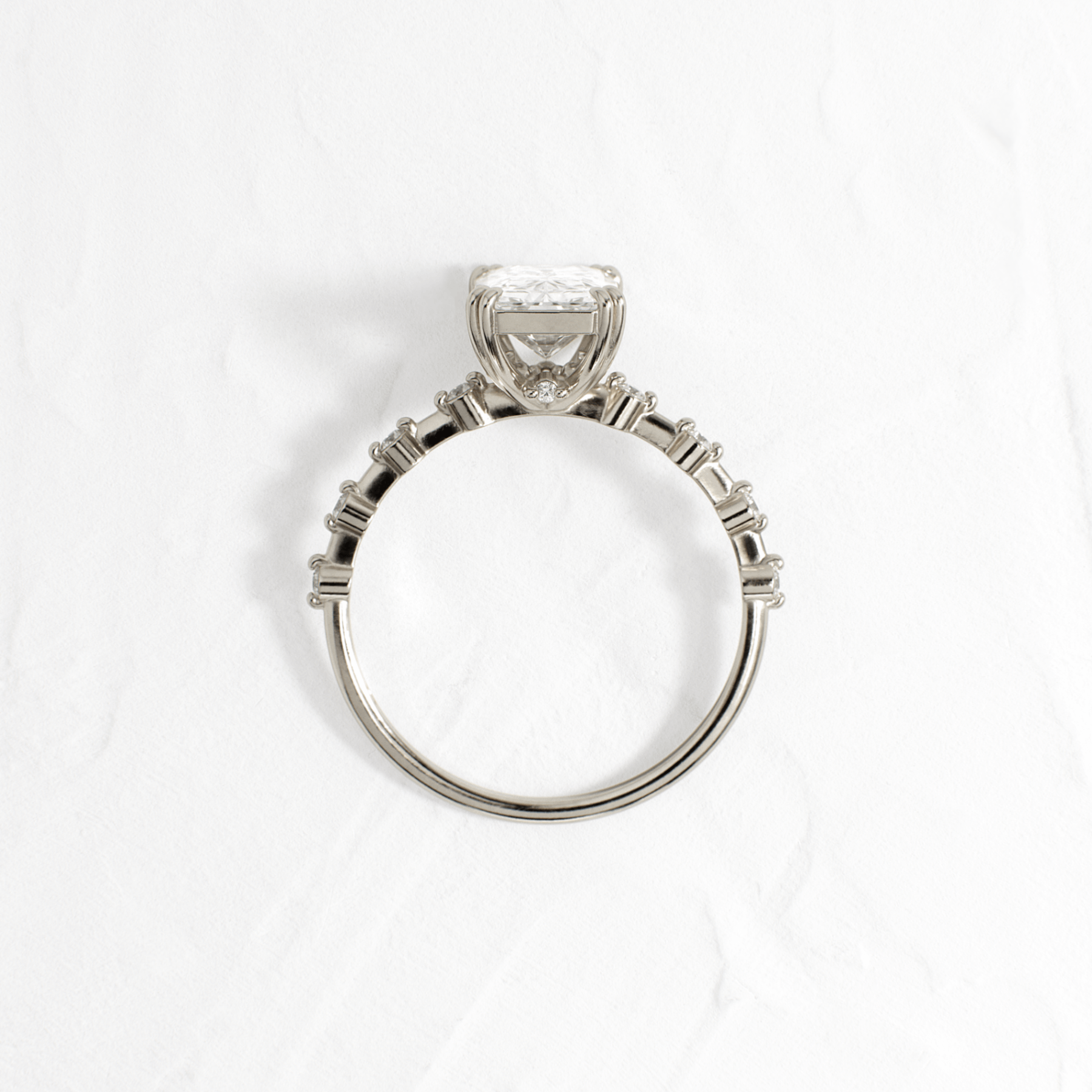 Pave-Radiant Lab Grown Diamond Engagement Ring