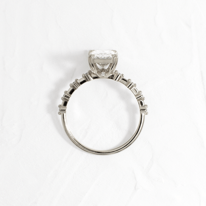 Pave-Radiant Lab Grown Diamond Engagement Ring