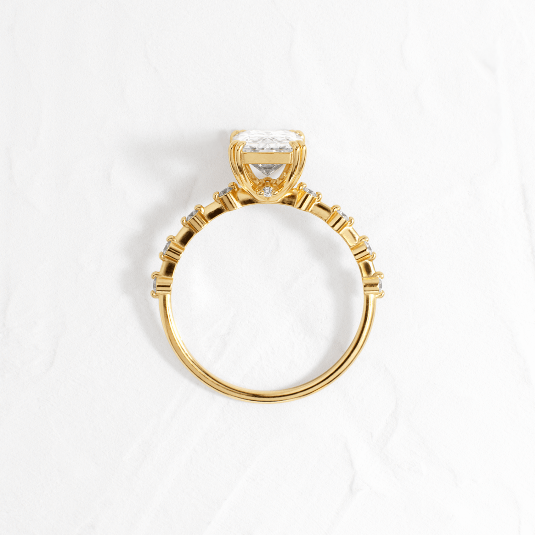 Pave-Radiant Lab Grown Diamond Engagement Ring