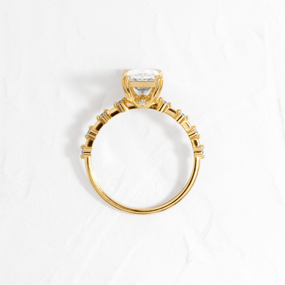 Pave-Radiant Lab Grown Diamond Engagement Ring
