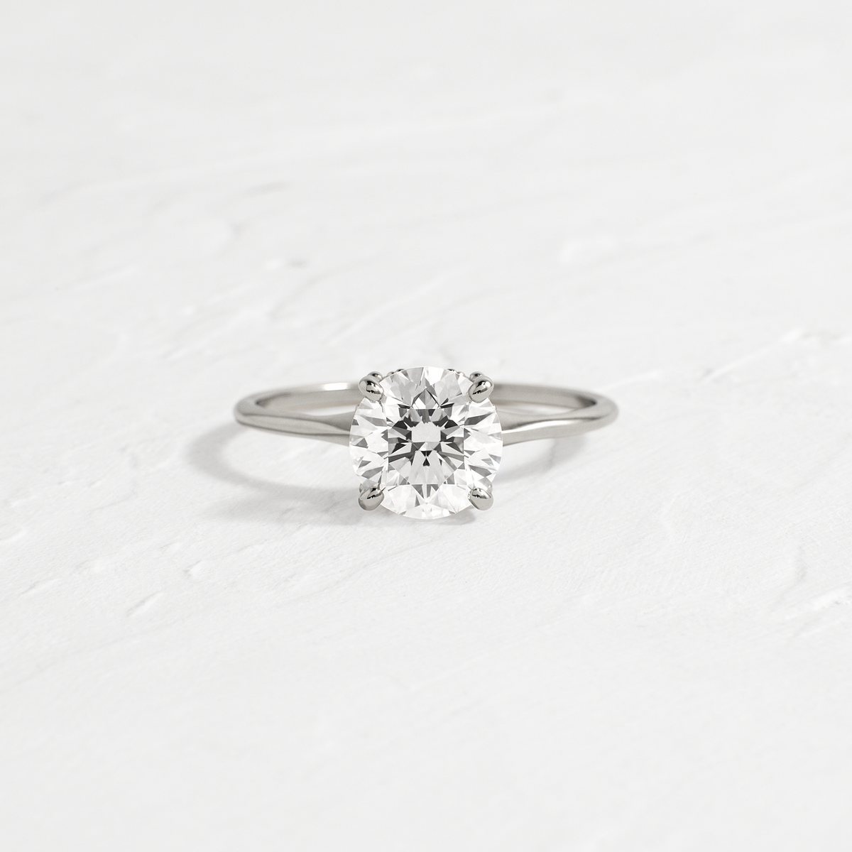 Solitaire with Hidden Stones-Round Lab Grown Diamond Engagement Ring