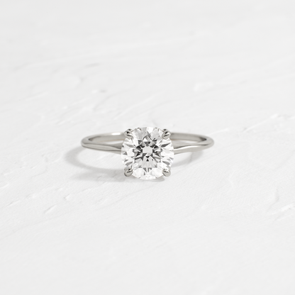 Solitaire with Hidden Stones-Round Lab Grown Diamond Engagement Ring