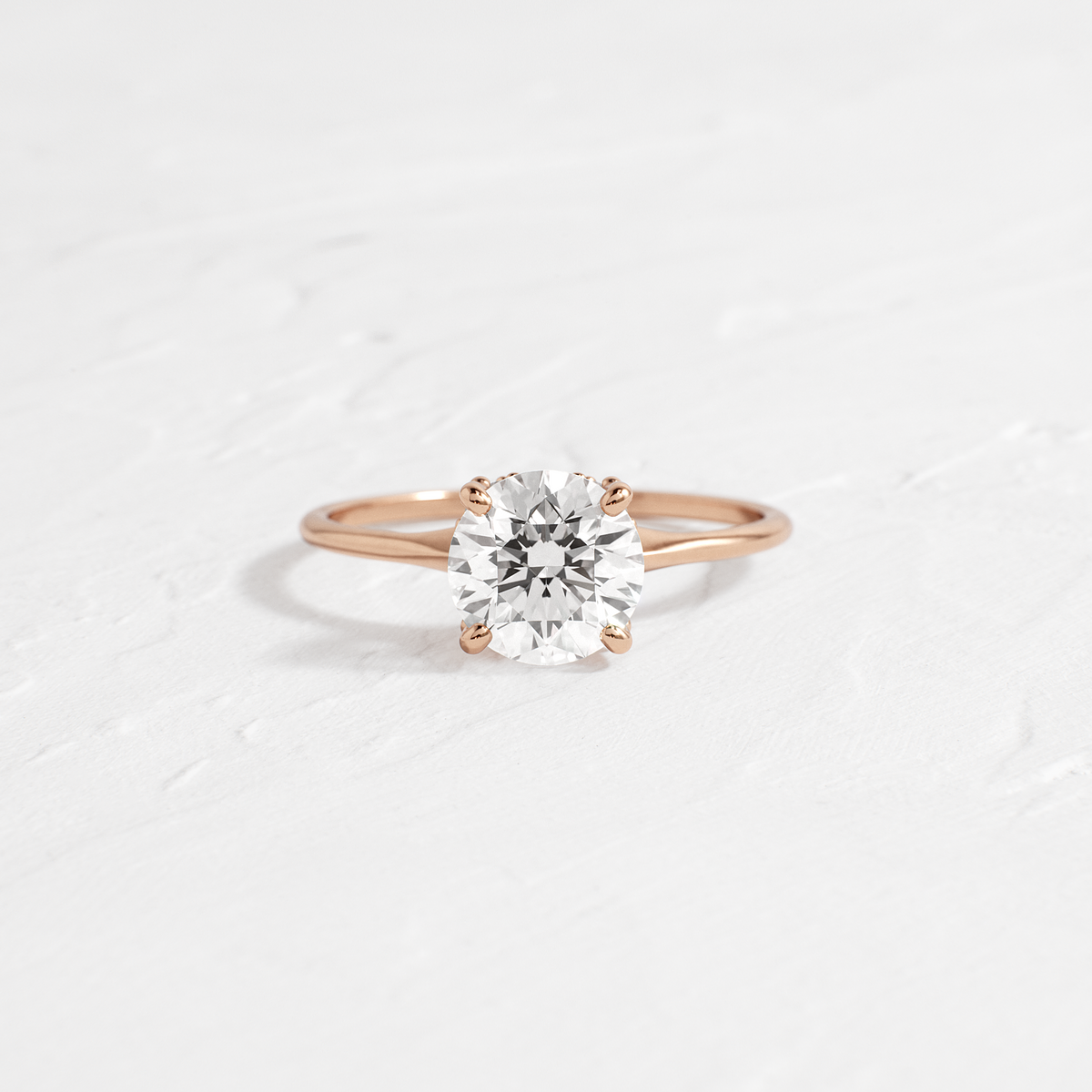Solitaire with Hidden Stones-Round Lab Grown Diamond Engagement Ring