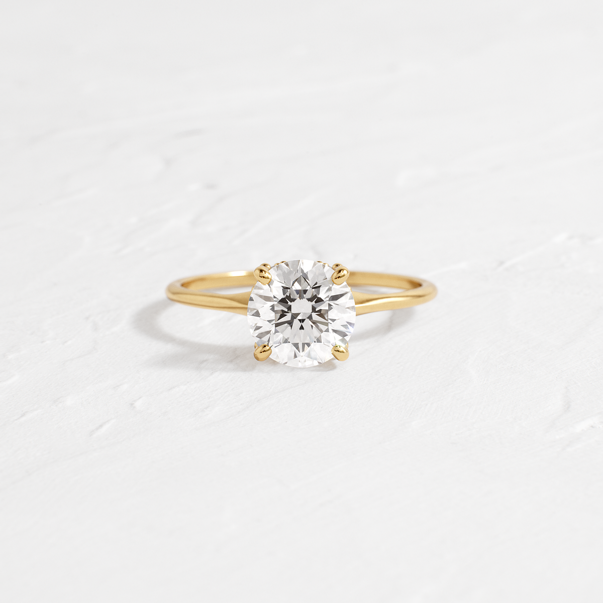 Solitaire with Hidden Stones-Round Lab Grown Diamond Engagement Ring
