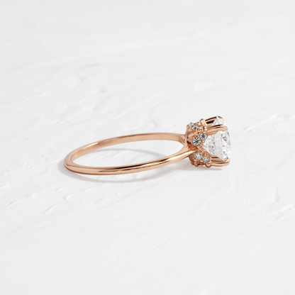 Solitaire with Hidden Stones-Round Lab Grown Diamond Engagement Ring