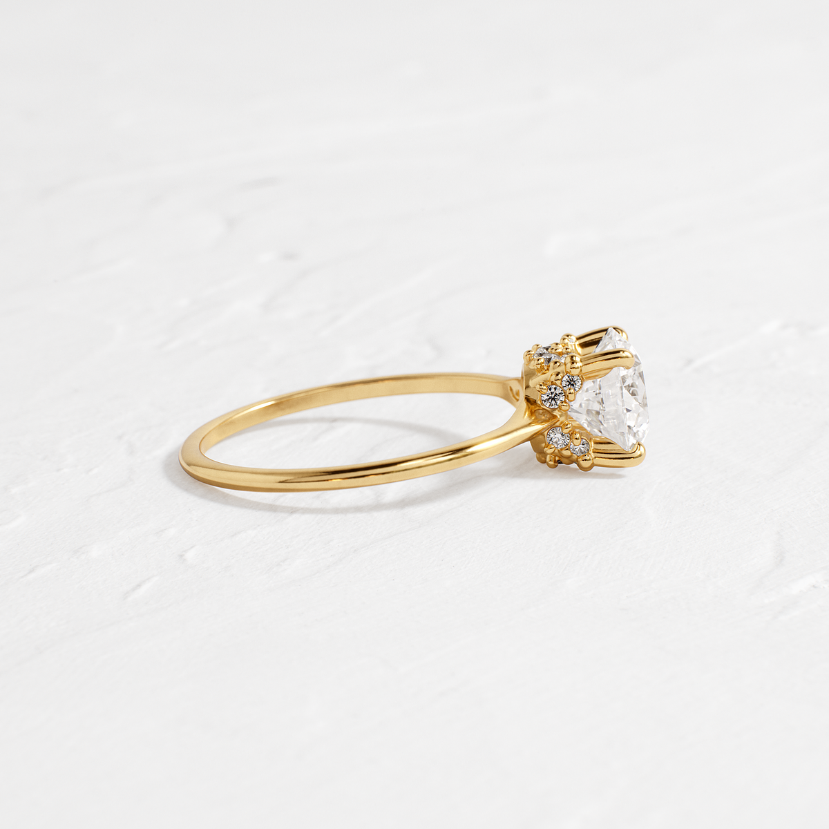 Solitaire with Hidden Stones-Round Lab Grown Diamond Engagement Ring