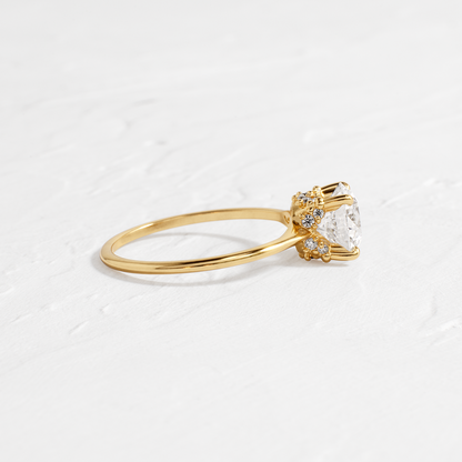 Solitaire with Hidden Stones-Round Lab Grown Diamond Engagement Ring