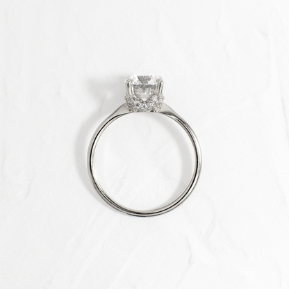 Solitaire with Hidden Stones-Round Lab Grown Diamond Engagement Ring