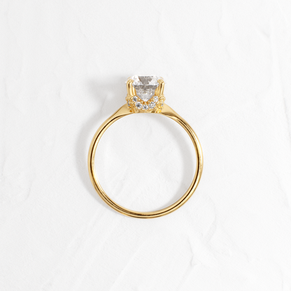 Solitaire with Hidden Stones-Round Lab Grown Diamond Engagement Ring