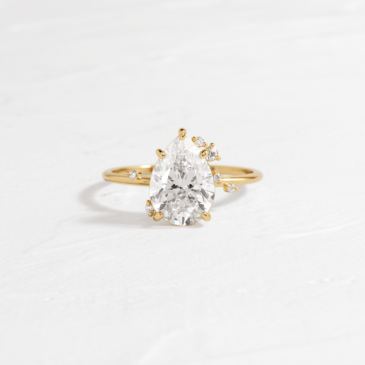 Cluster-Pear Lab Grown Diamond Engagement Ring