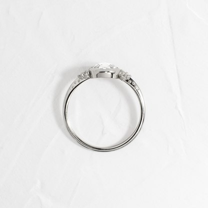 Bezel & Cluster-Rose Cut Lab Grown Diamond Engagement Ring