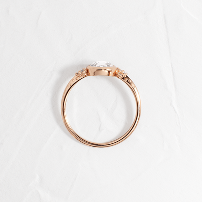 Bezel & Cluster-Rose Cut Lab Grown Diamond Engagement Ring