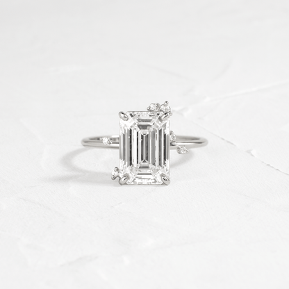 Cluster-Emerald Lab Grown Diamond Engagement Ring