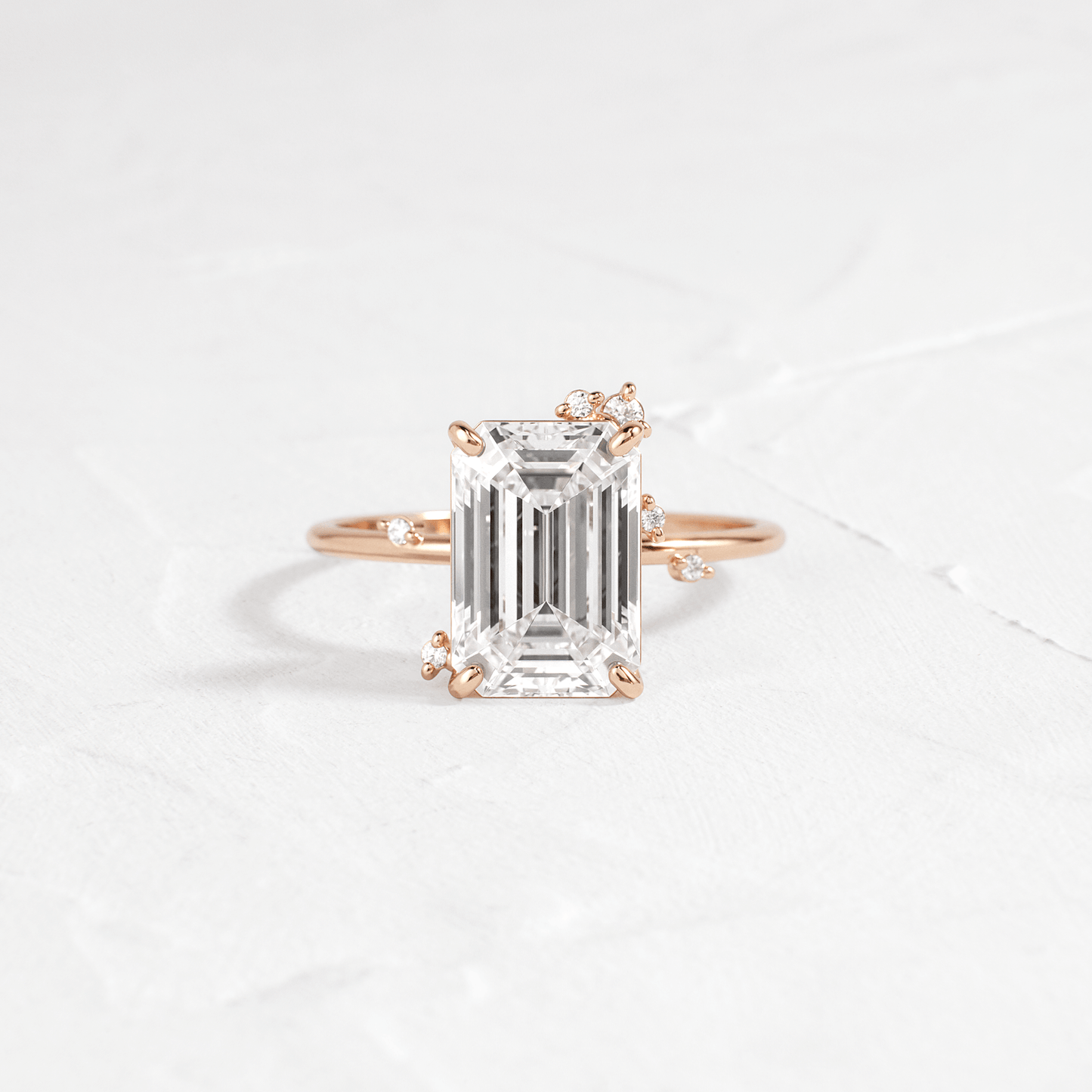 Cluster-Emerald Lab Grown Diamond Engagement Ring