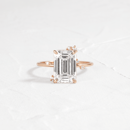 Cluster-Emerald Lab Grown Diamond Engagement Ring