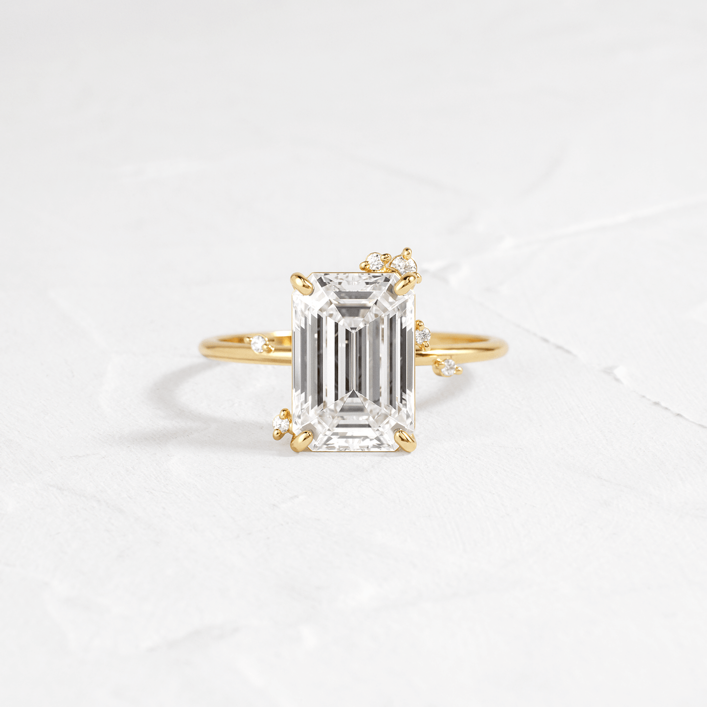 Cluster-Emerald Lab Grown Diamond Engagement Ring