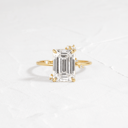 Cluster-Emerald Lab Grown Diamond Engagement Ring