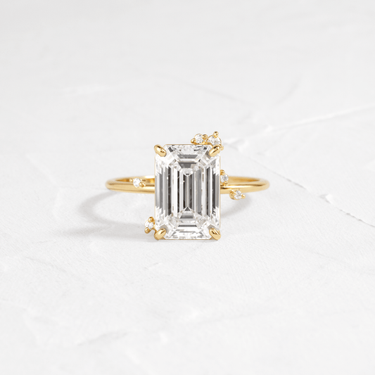 Cluster-Emerald Lab Grown Diamond Engagement Ring