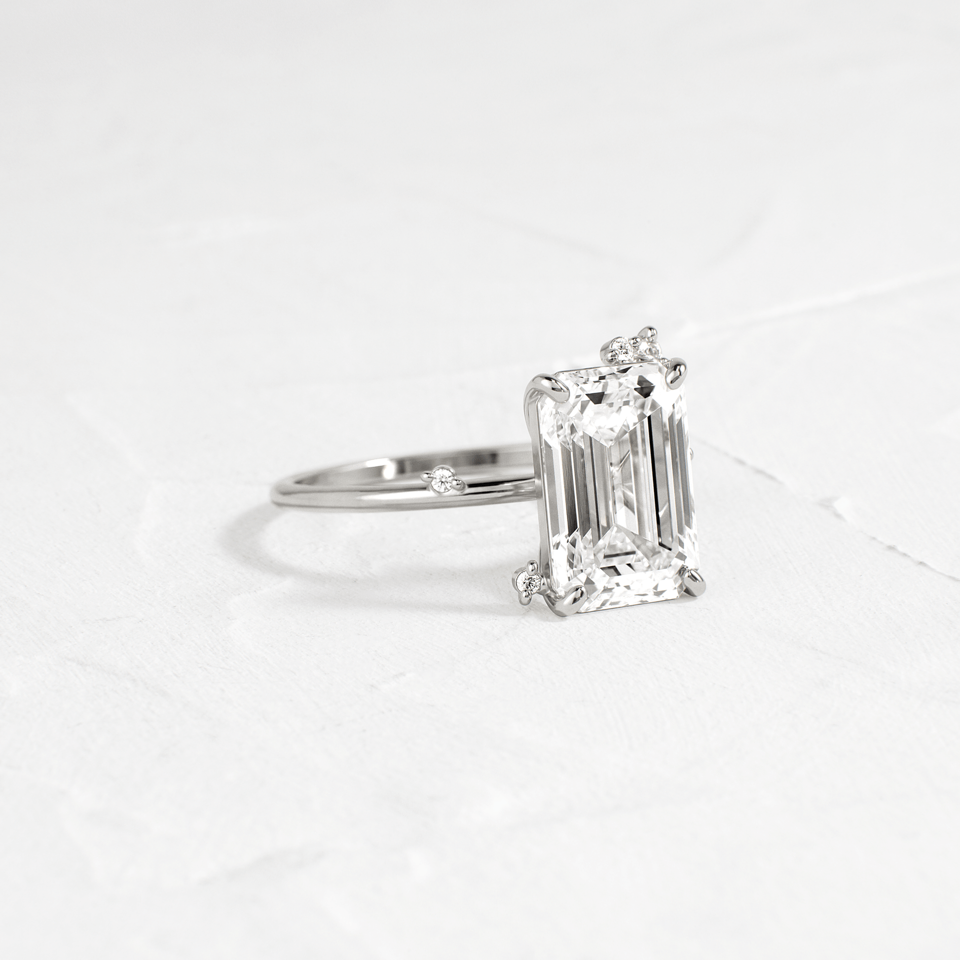 Cluster-Emerald Lab Grown Diamond Engagement Ring