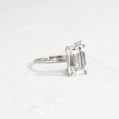 Cluster-Emerald Lab Grown Diamond Engagement Ring