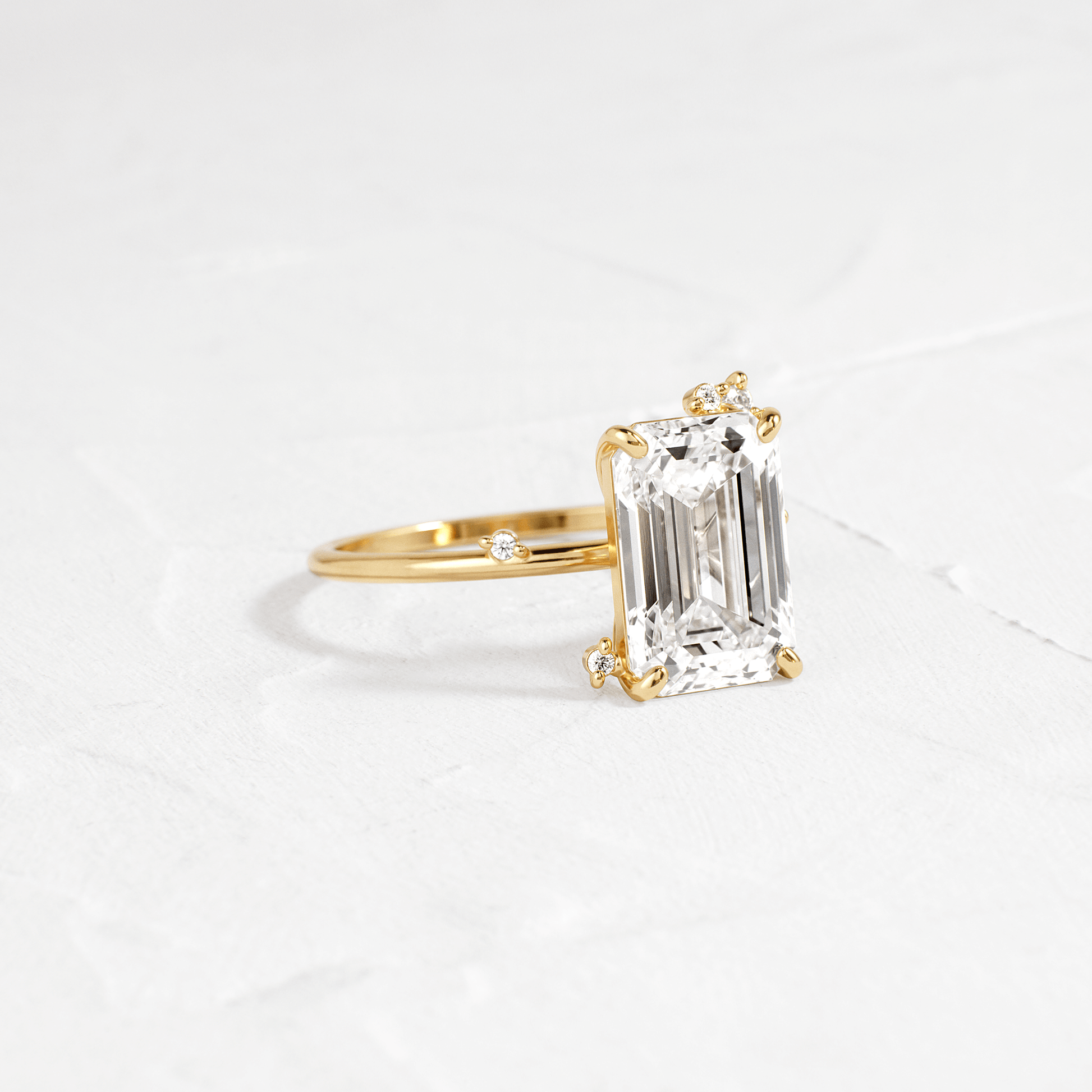 Cluster-Emerald Lab Grown Diamond Engagement Ring