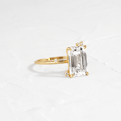 Cluster-Emerald Lab Grown Diamond Engagement Ring
