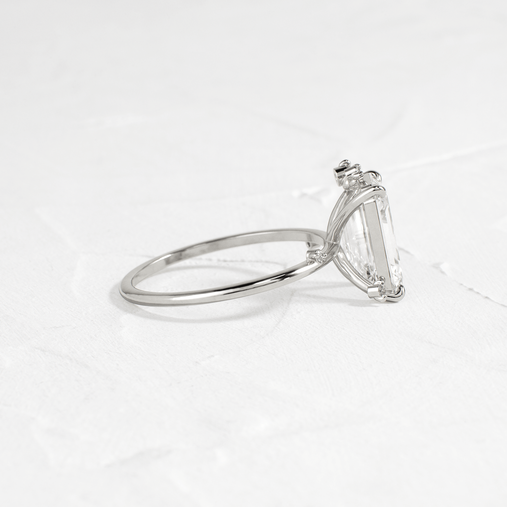 Cluster-Emerald Lab Grown Diamond Engagement Ring