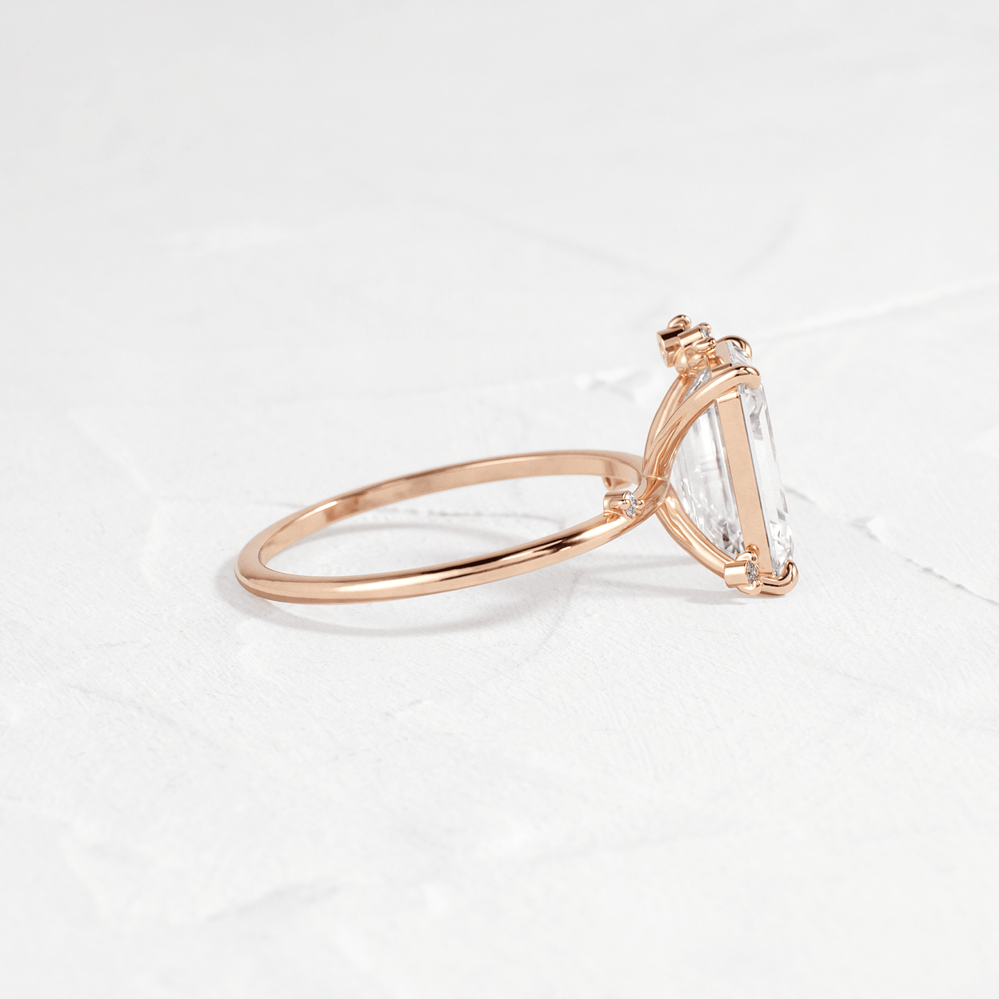 Cluster-Emerald Lab Grown Diamond Engagement Ring