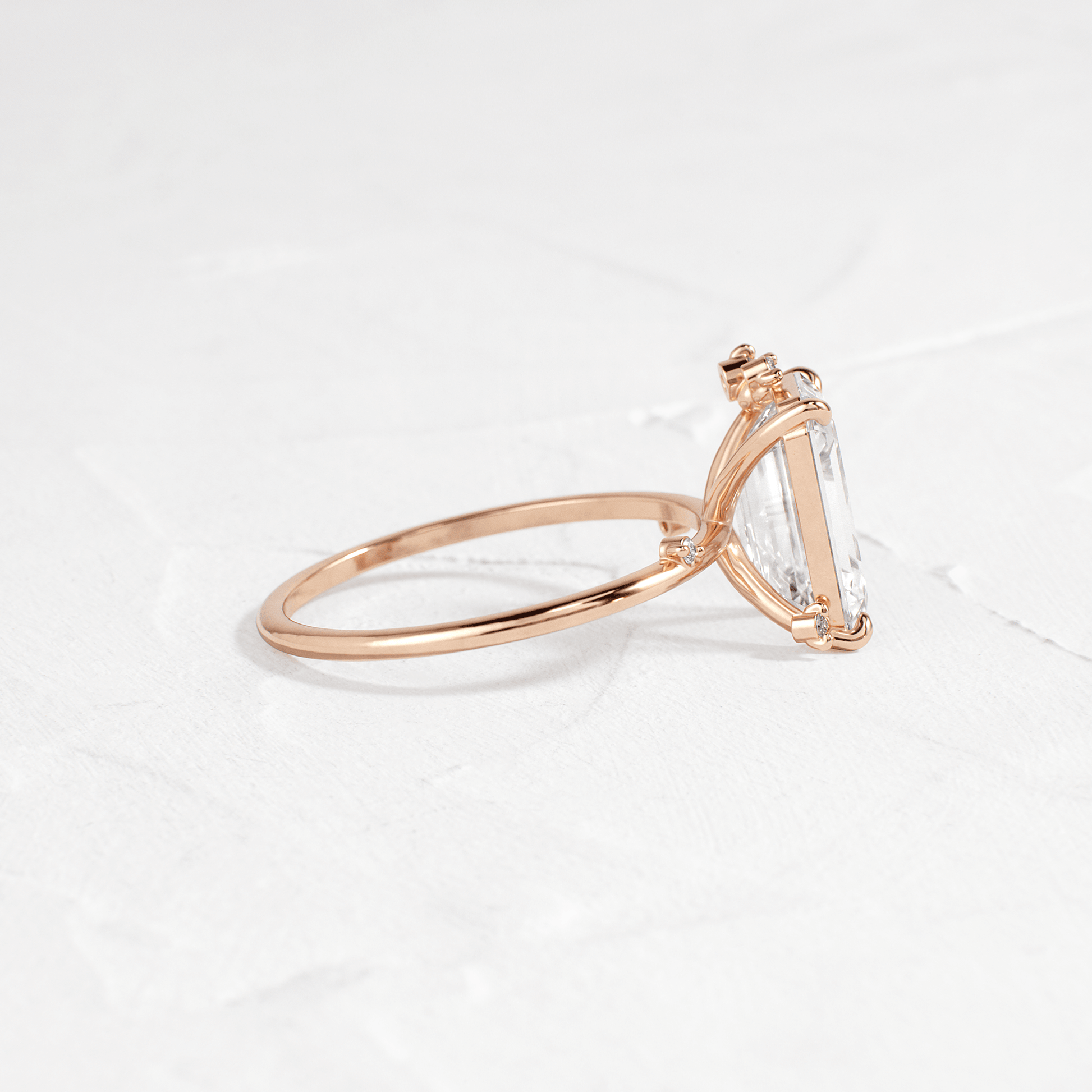 Cluster-Emerald Lab Grown Diamond Engagement Ring