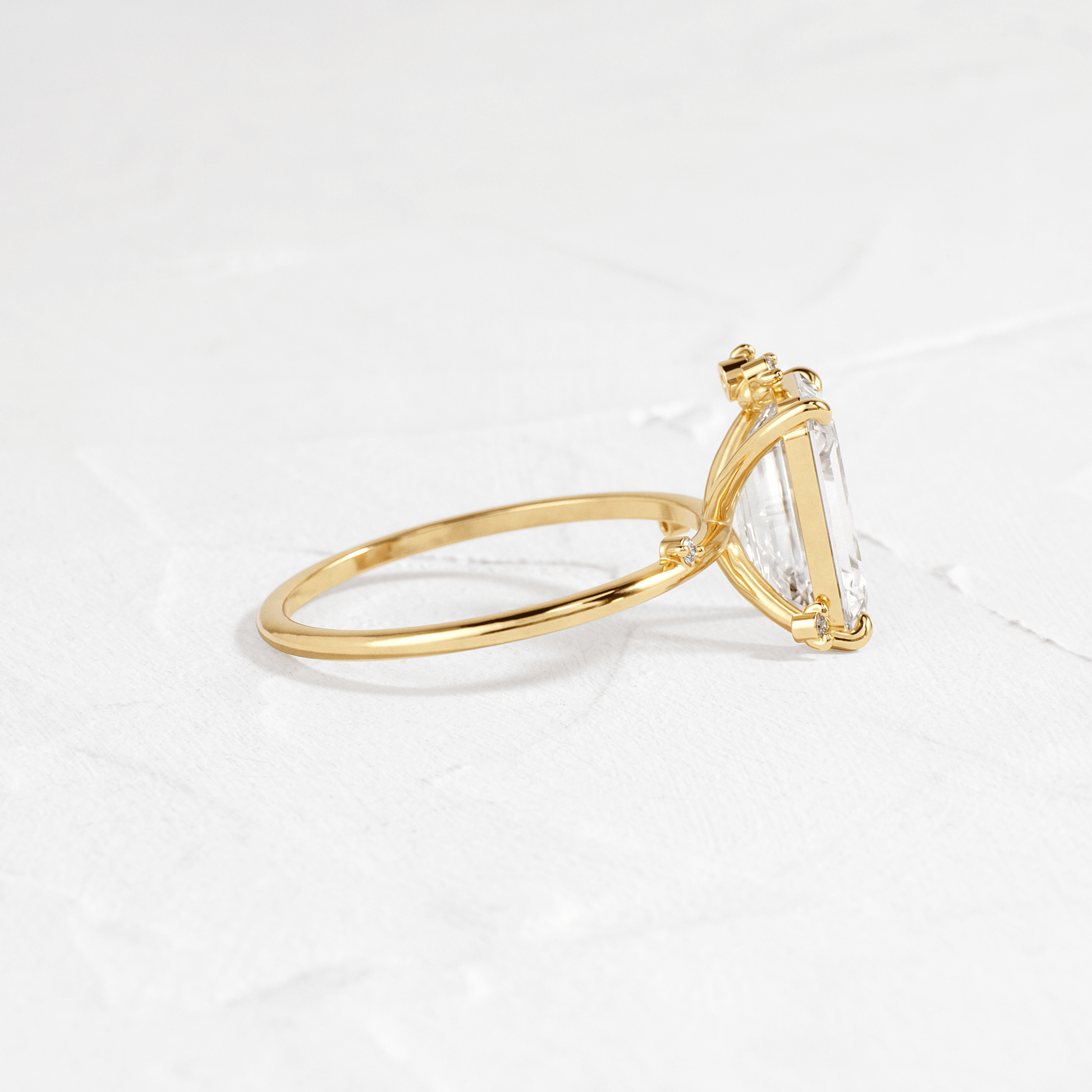 Cluster-Emerald Lab Grown Diamond Engagement Ring