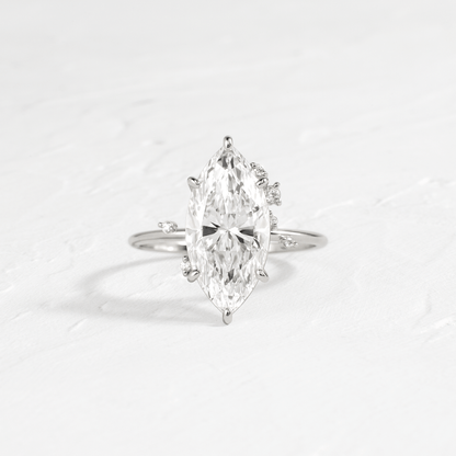 Cluster-Marquise Lab Grown Diamond Engagement Ring