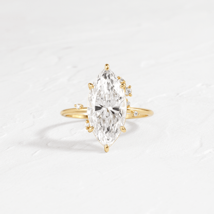 Cluster-Marquise Lab Grown Diamond Engagement Ring