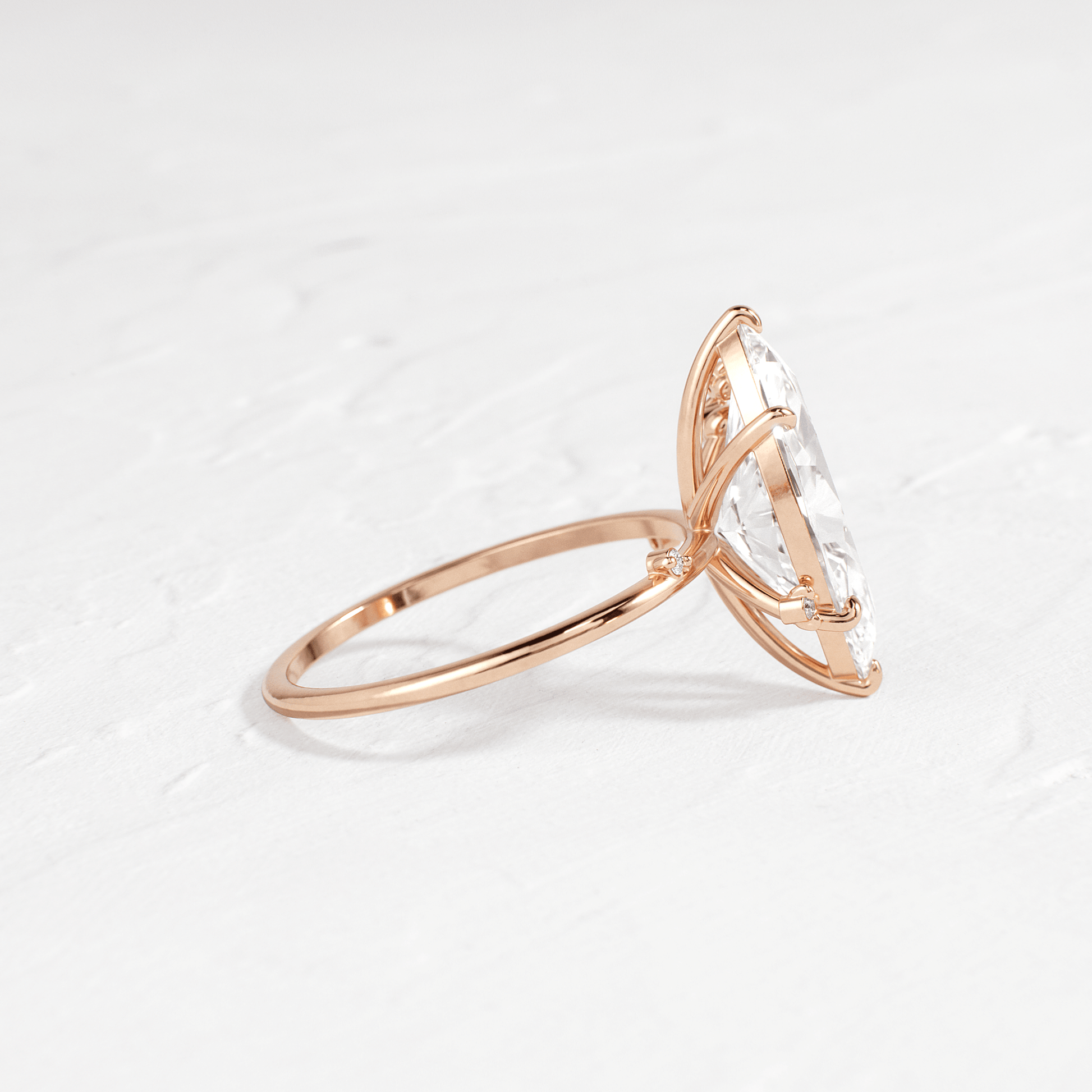 Cluster-Marquise Lab Grown Diamond Engagement Ring