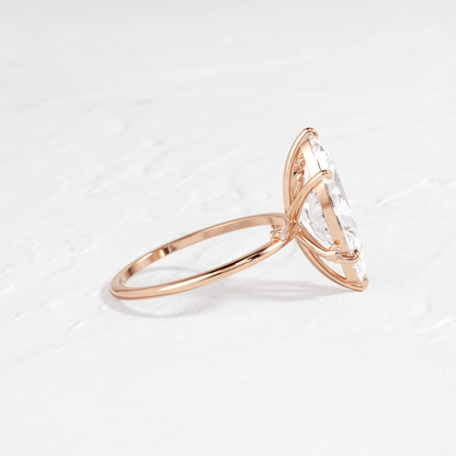 Cluster-Marquise Lab Grown Diamond Engagement Ring