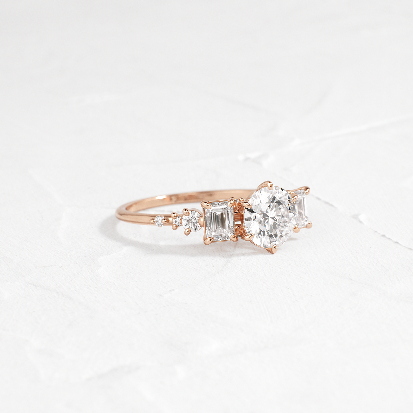 Cluster-Round Lab Grown Diamond Engagement Ring