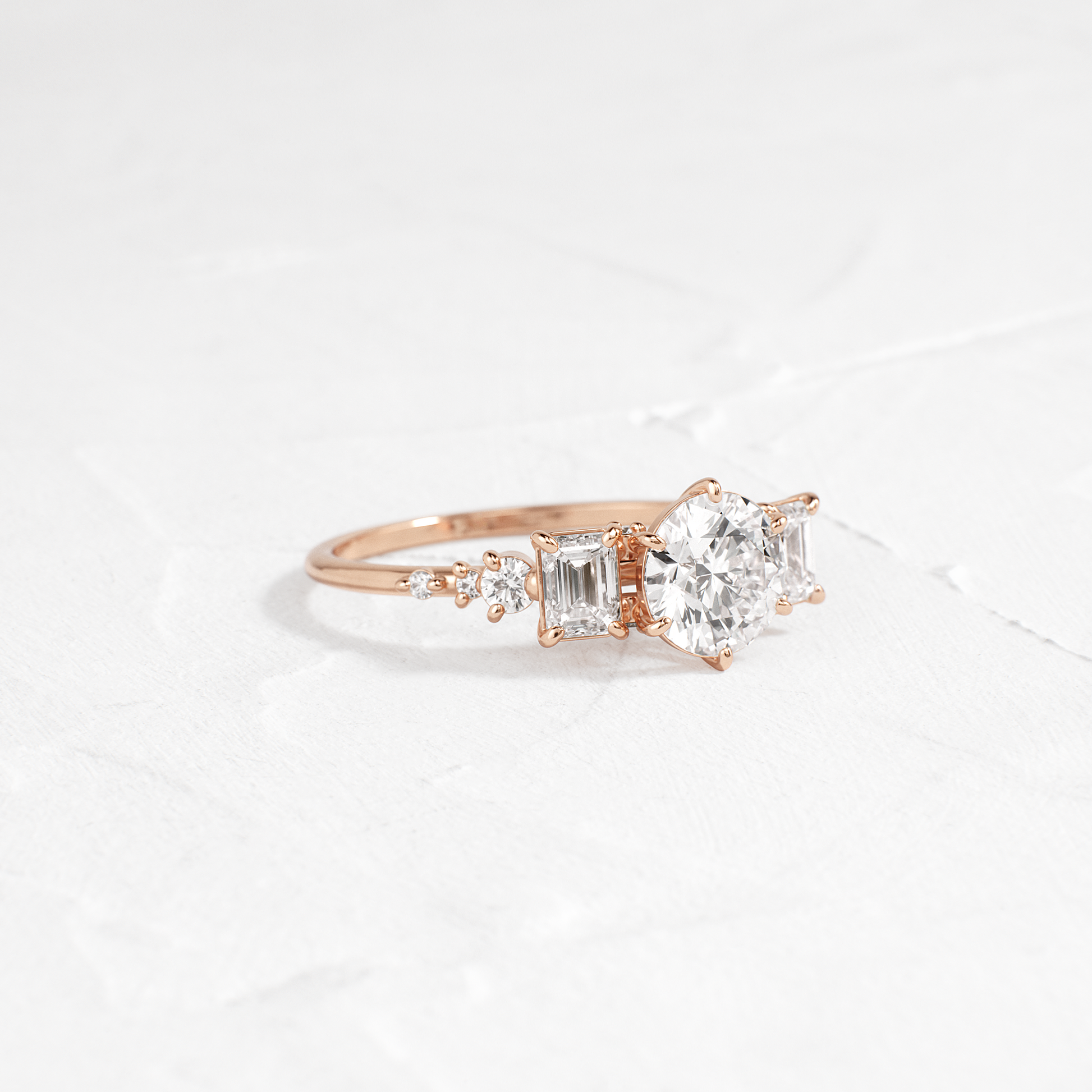 Cluster-Round Lab Grown Diamond Engagement Ring