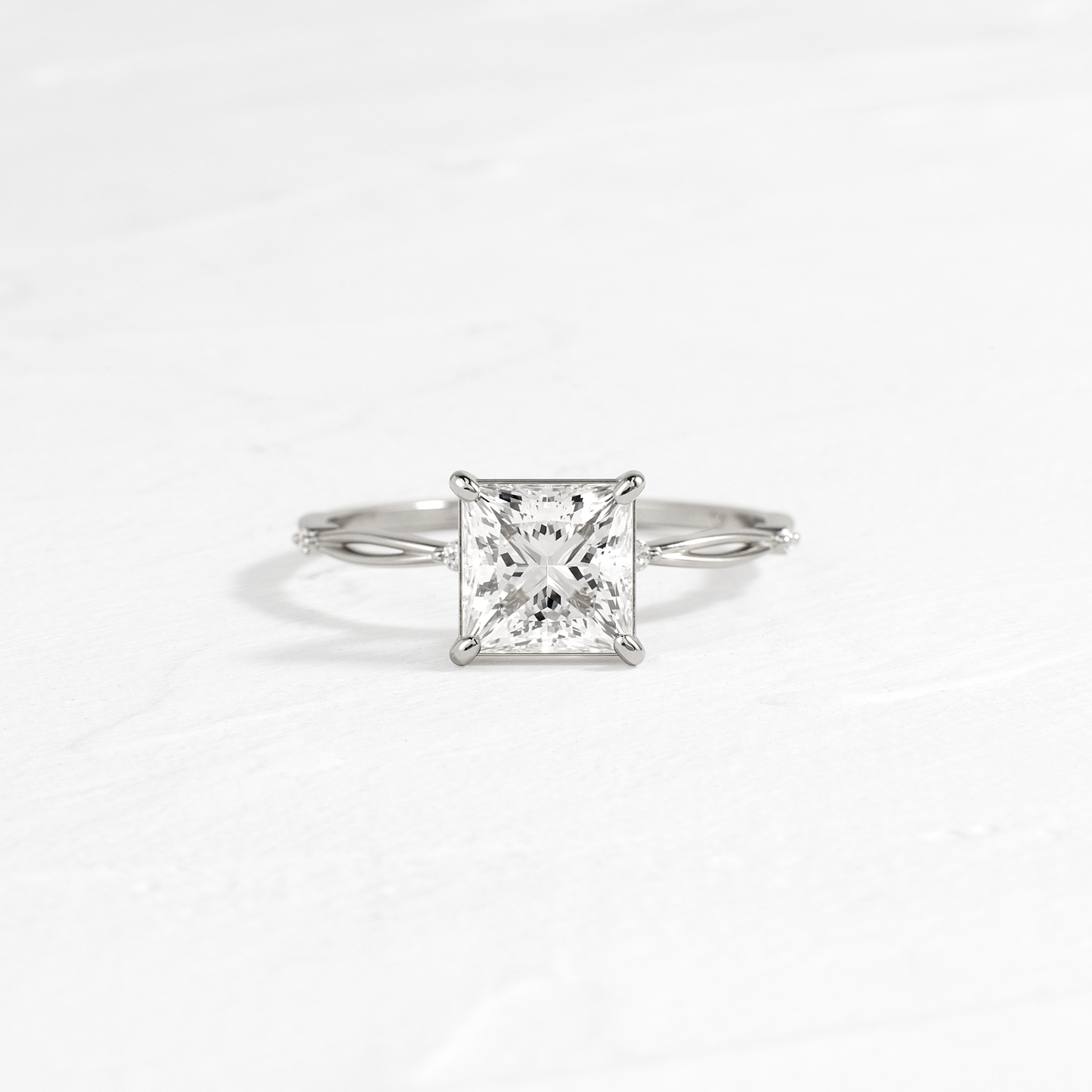Criss Cross-Princess Lab Grown Diamond Engagement Ring